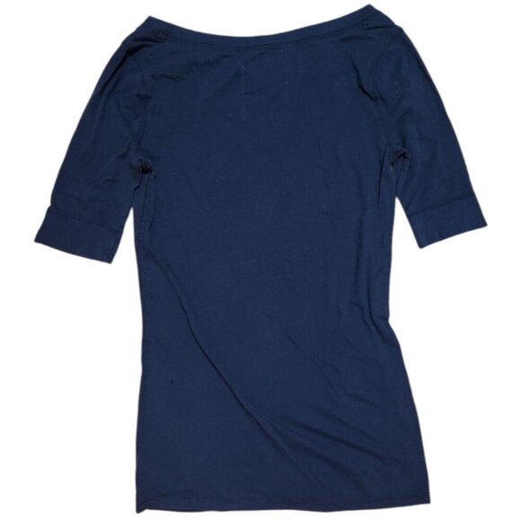 Hollister vintage navy blue quarter sleeve top - Picture 5 of 6